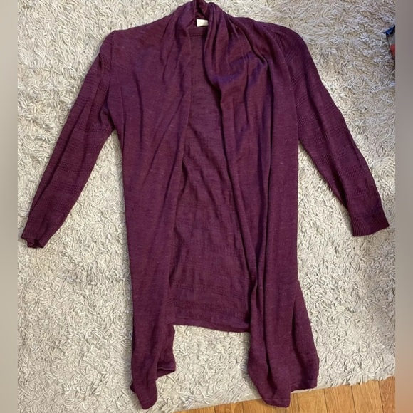 Anthropologie Yellow Bird Duster Burgundy Open Front Cardigan XS extra small - Picture 1 of 5